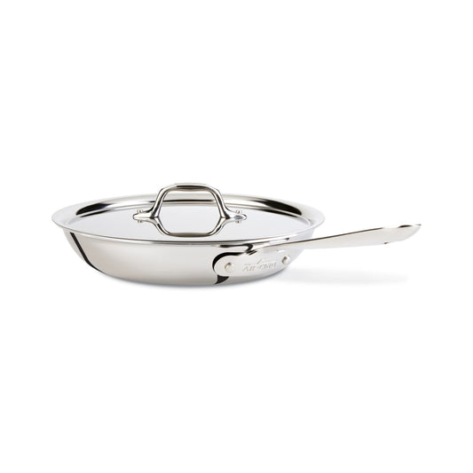 All-Clad D3 TriPly non-stick frying pan with lid for professional cooking