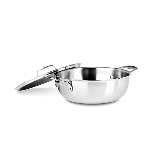 TriPly Stainless Steel Chef's Cooking Pan by Silampos for Professional Kitchen Use